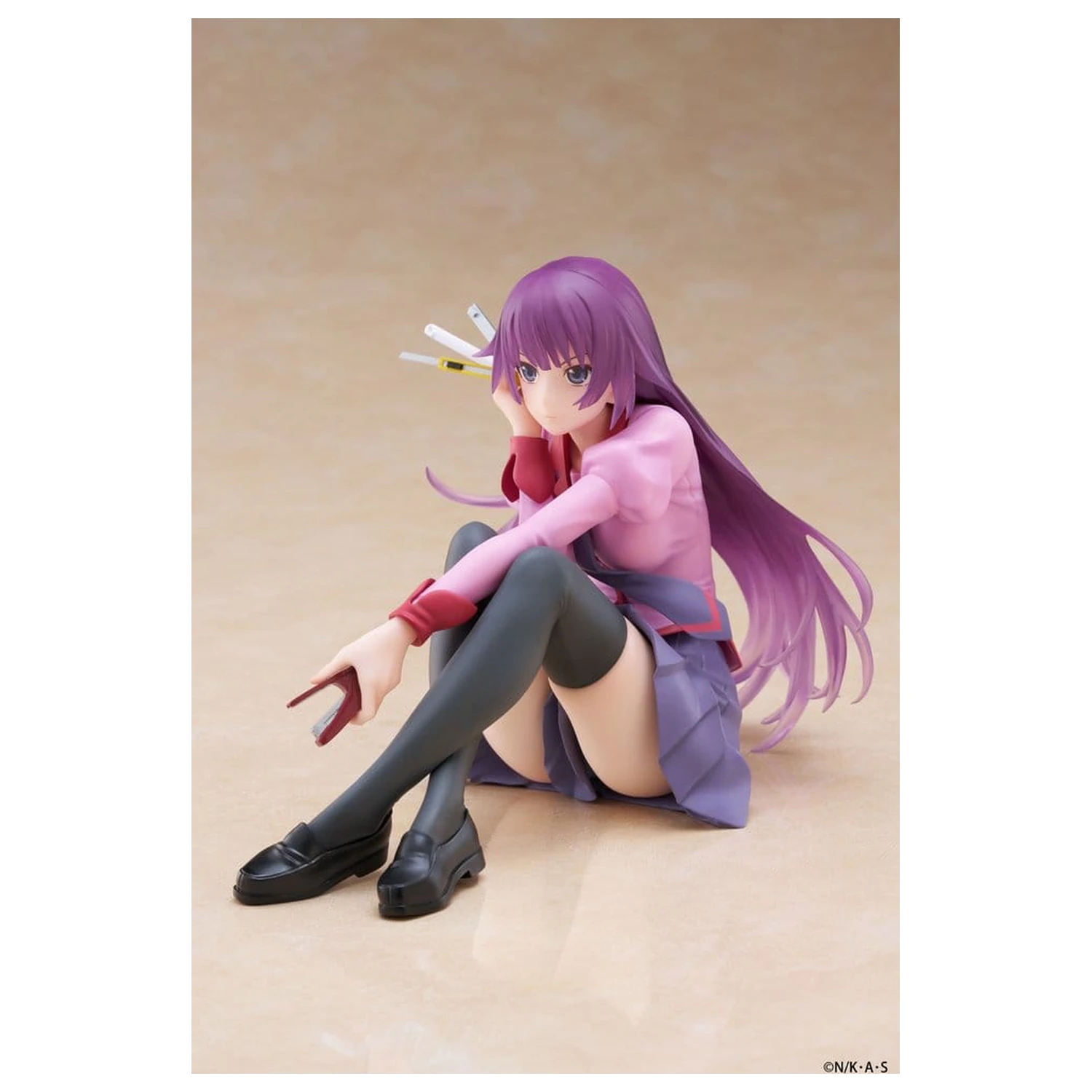 Monogatari PVC Statue Desktop Cute Figure Hitagi Senjougahara 13 cm product photo