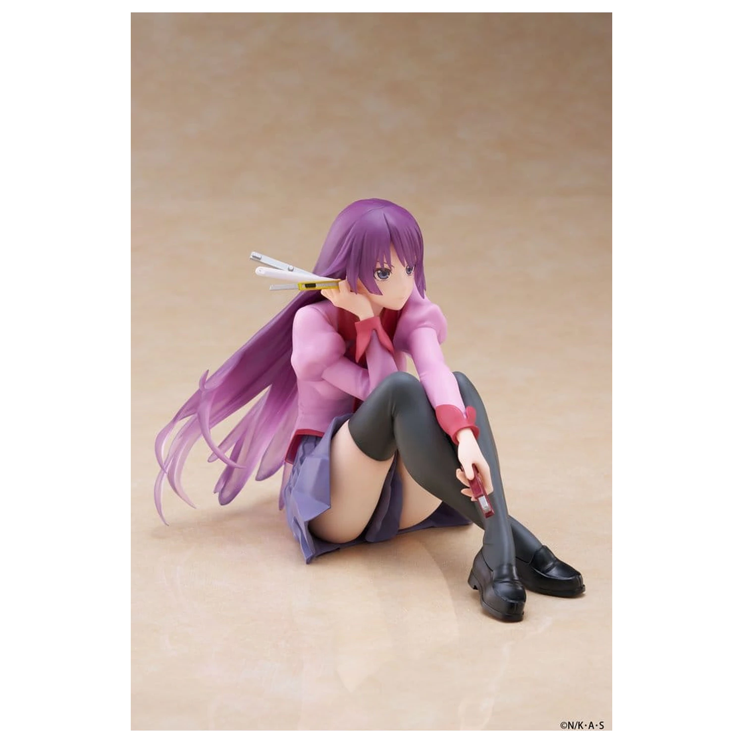 Monogatari PVC Statue Desktop Cute Figure Hitagi Senjougahara 13 cm product photo