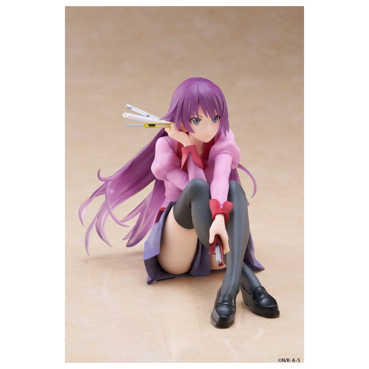 Monogatari PVC Statue Desktop Cute Figure Hitagi Senjougahara 13 cm product photo