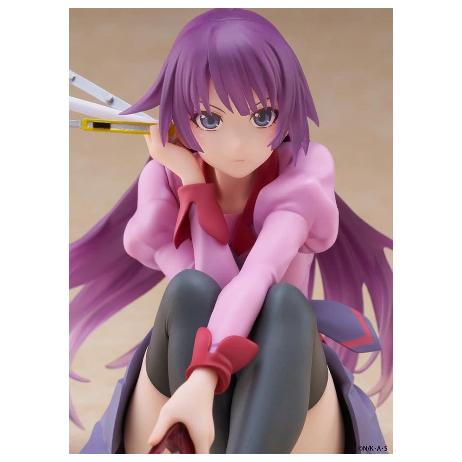 Monogatari PVC Statue Desktop Cute Figure Hitagi Senjougahara 13 cm product photo