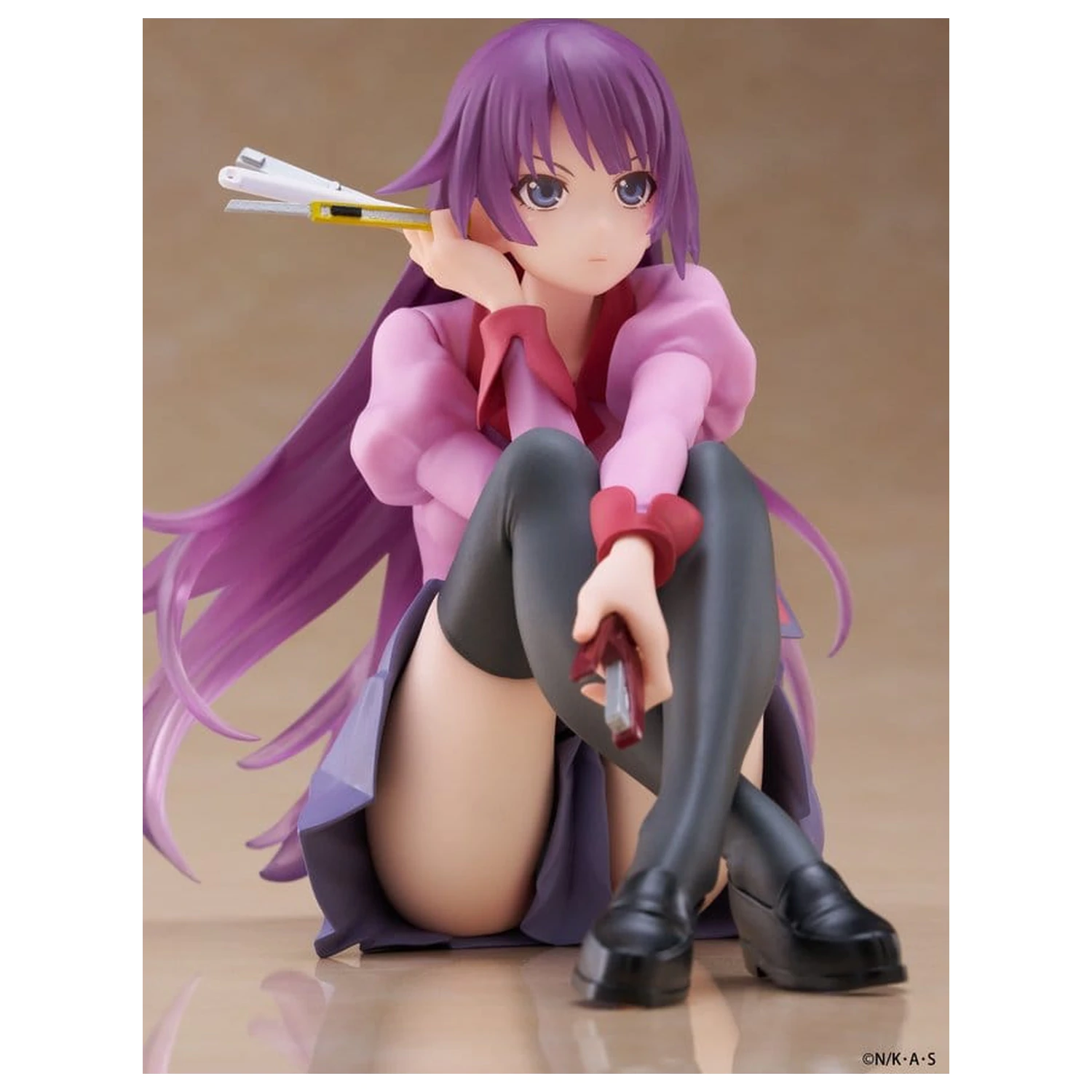 Monogatari PVC Statue Desktop Cute Figure Hitagi Senjougahara 13 cm product photo