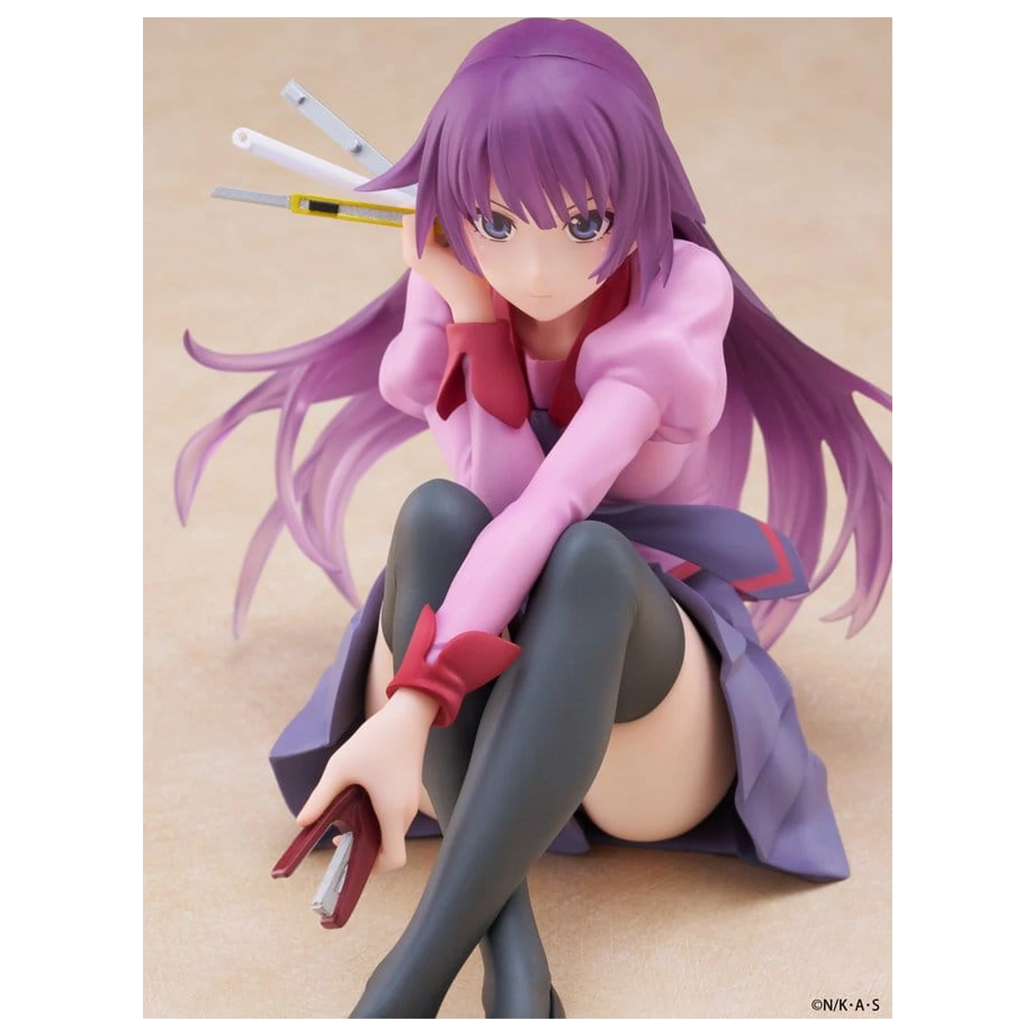 Monogatari PVC Statue Desktop Cute Figure Hitagi Senjougahara 13 cm product photo