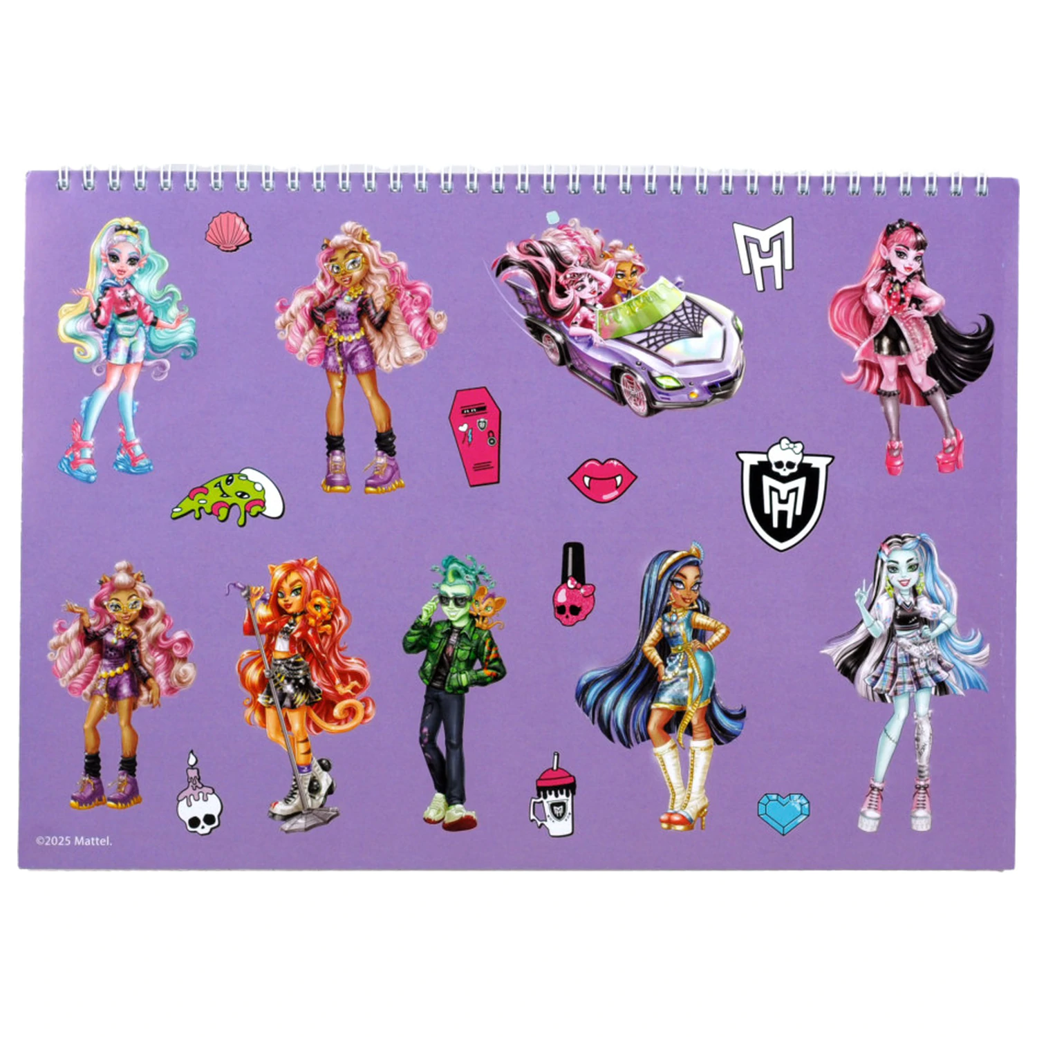 Monster High Crew A4 Spiral Sketchbook 40 Pages with Stickers product photo