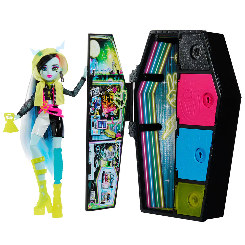 Monster High Skullmate Secrets Neon Frights Frankie Stein doll 25cm termékfotó