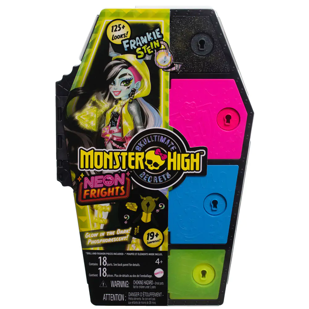 Monster High Skullmate Secrets Neon Frights Frankie Stein doll 25cm termékfotó