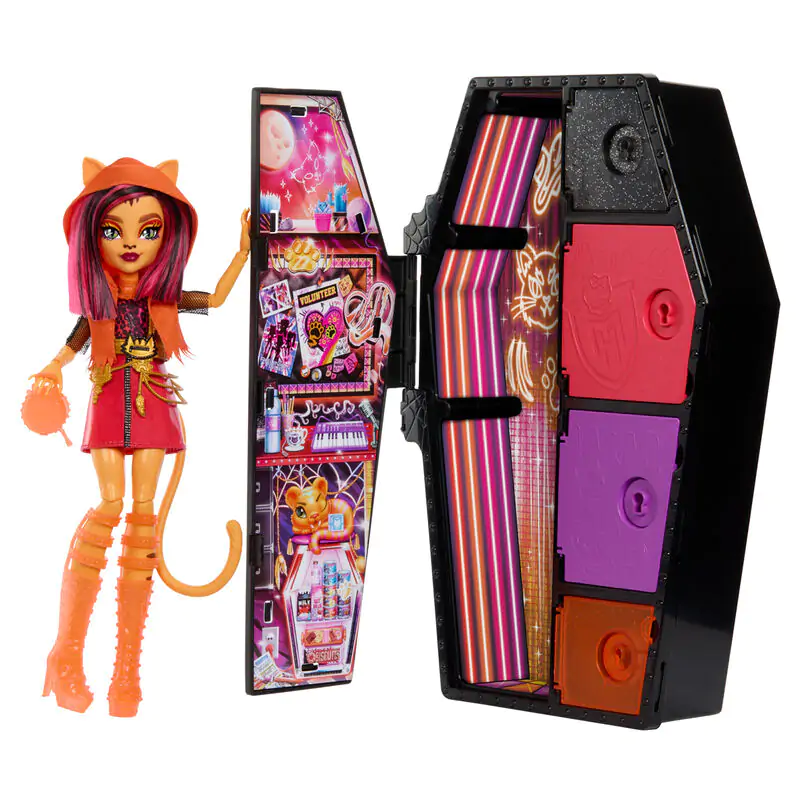 Monster High Skullmate Secrets Neon Frights Toralei doll 25cm termékfotó