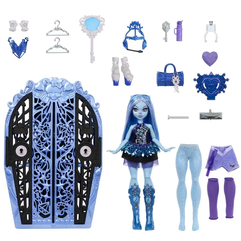 Monster High Skulltime Secrets Abbey Bominable doll + cupboard product photo