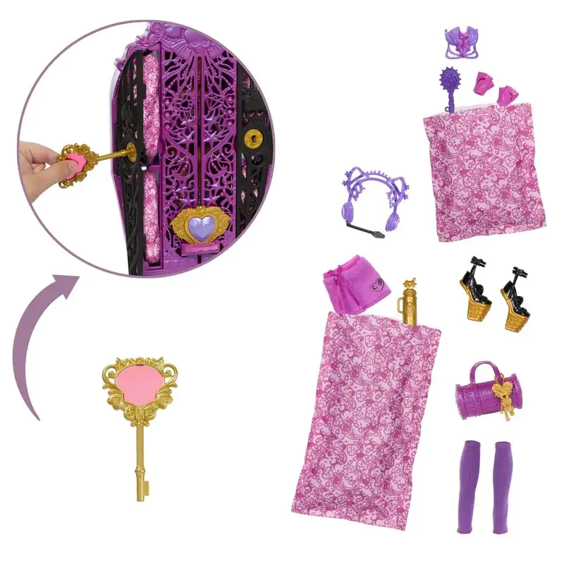 Monster High Skulltime Secrets Clawdeen Wolf doll + cupboard product photo