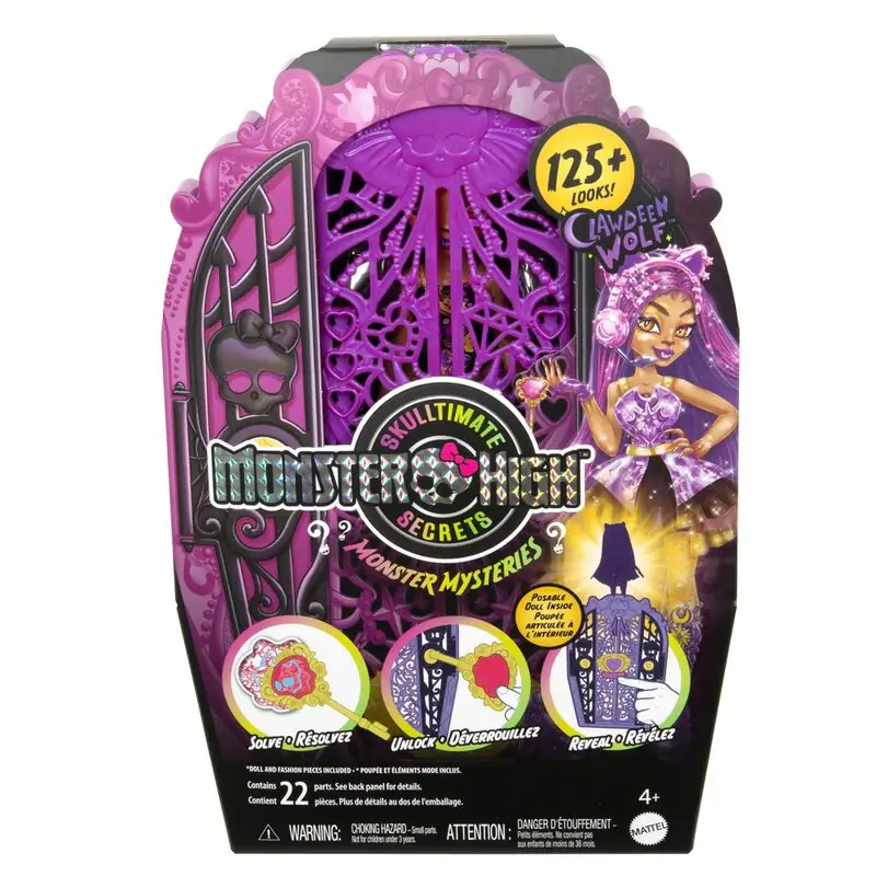 Monster High Skulltime Secrets Clawdeen Wolf doll + cupboard product photo