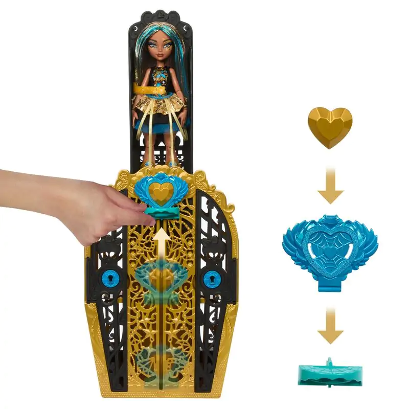 Monster High Skulltime Secrets Cleo de Nile doll + cupboard product photo