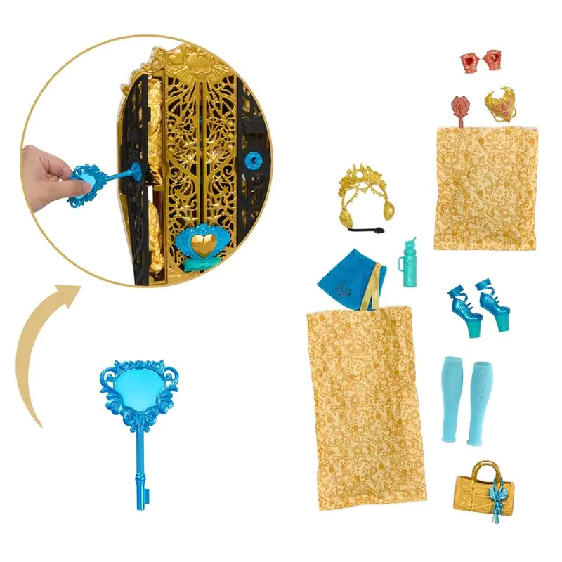 Monster High Skulltime Secrets Cleo de Nile doll + cupboard product photo