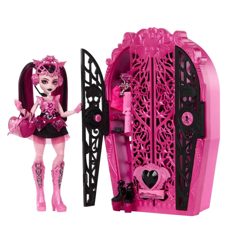 Monster High Skulltime Secrets Draculaura doll + cupboard product photo
