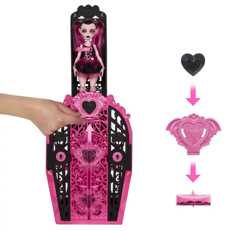Monster High Skulltime Secrets Draculaura doll + cupboard product photo