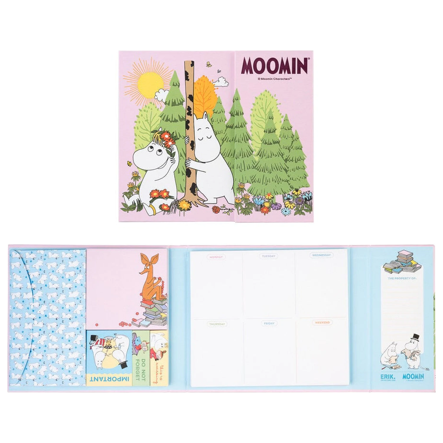 Moomin weekly planner with sticky notes product photo