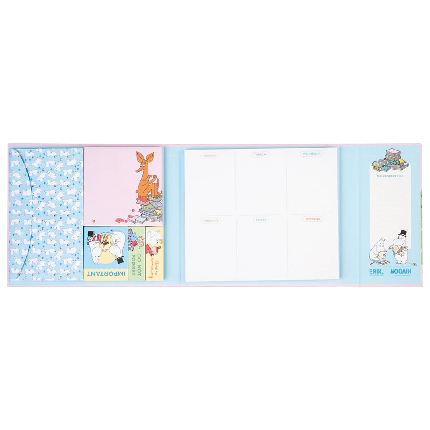 Moomin weekly planner with sticky notes product photo