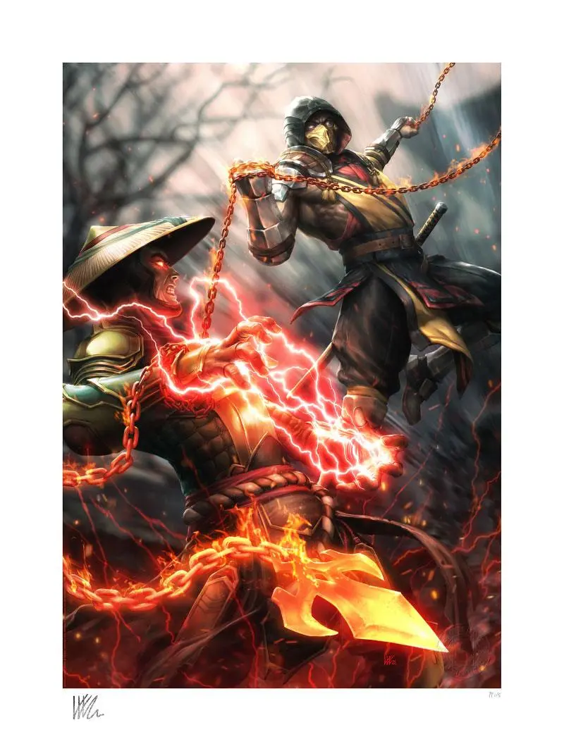 Mortal Kombat Art Print Scorpion vs Raiden 46 x 61 cm - unframed product photo