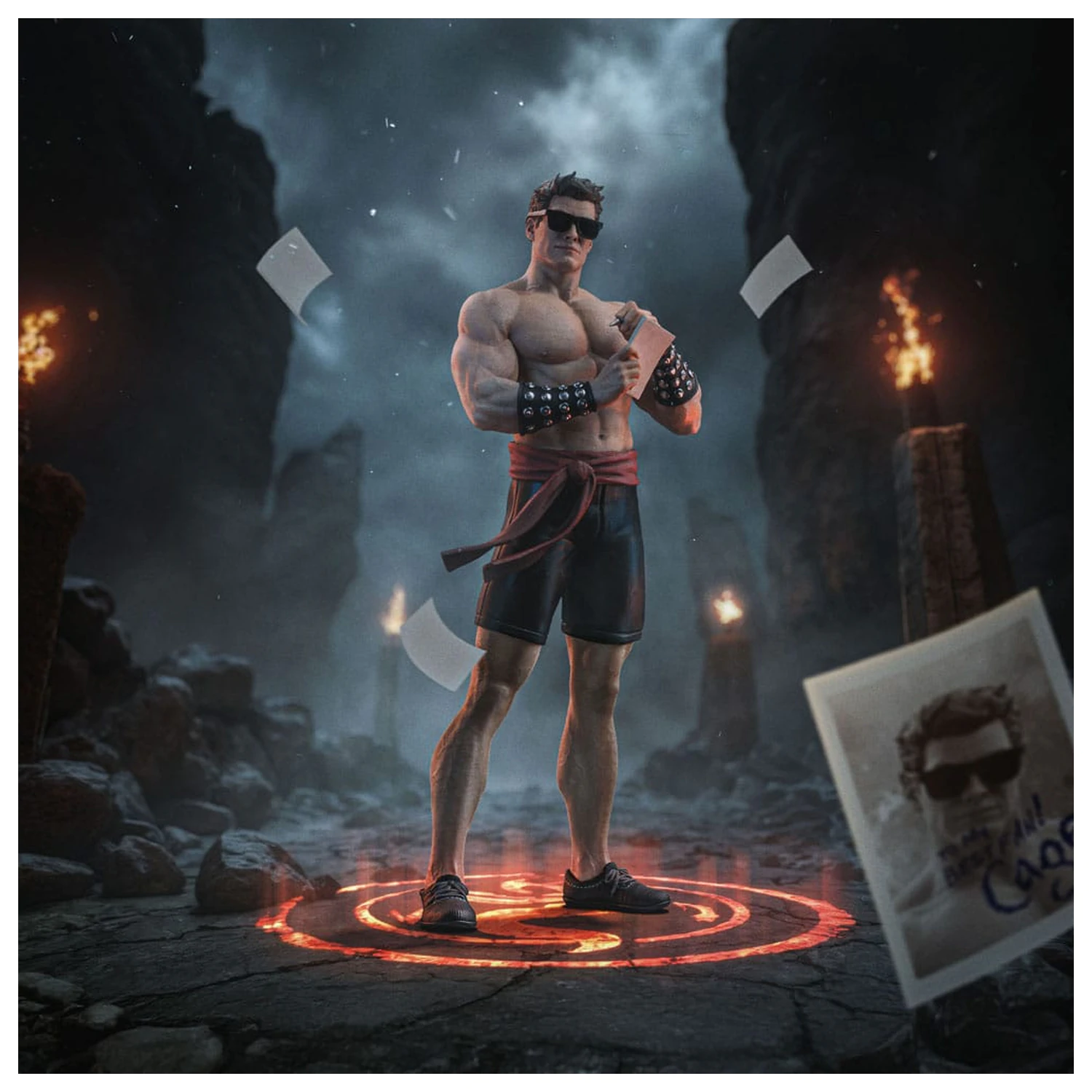 Mortal Kombat Art Scale Statue 1/10 Johnny Cage 24 cm product photo