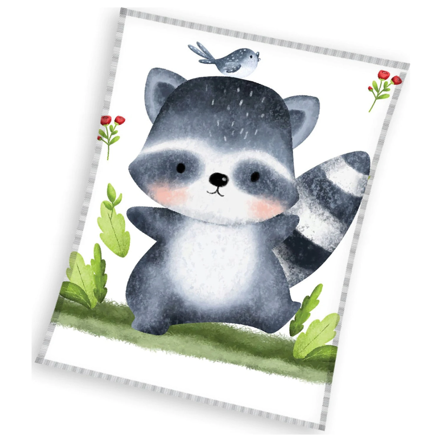 Raccoon Little Bandit fleece blanket product photo
