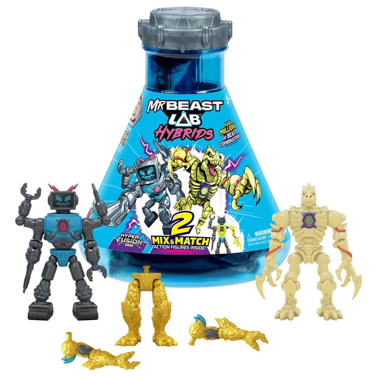 Mr. Beast Lab Hybrids Series 2 Mini Figuren 2er-Pack Lab-Bot vs Gid Skeleton 11 cm  product photo