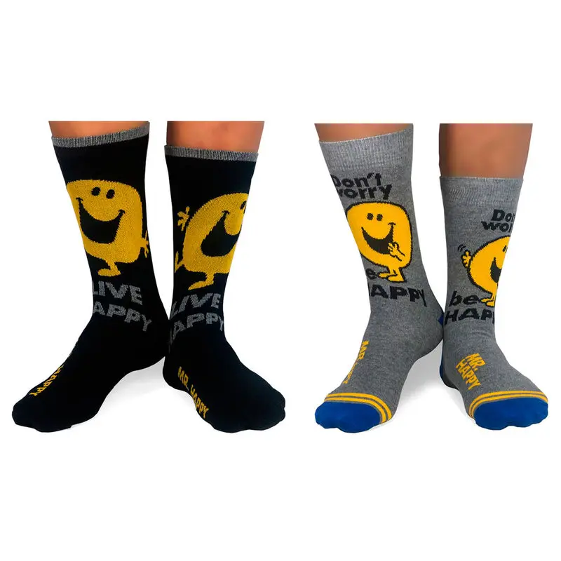 Mr Men Mr Happy 2 pack assorted socks product photo