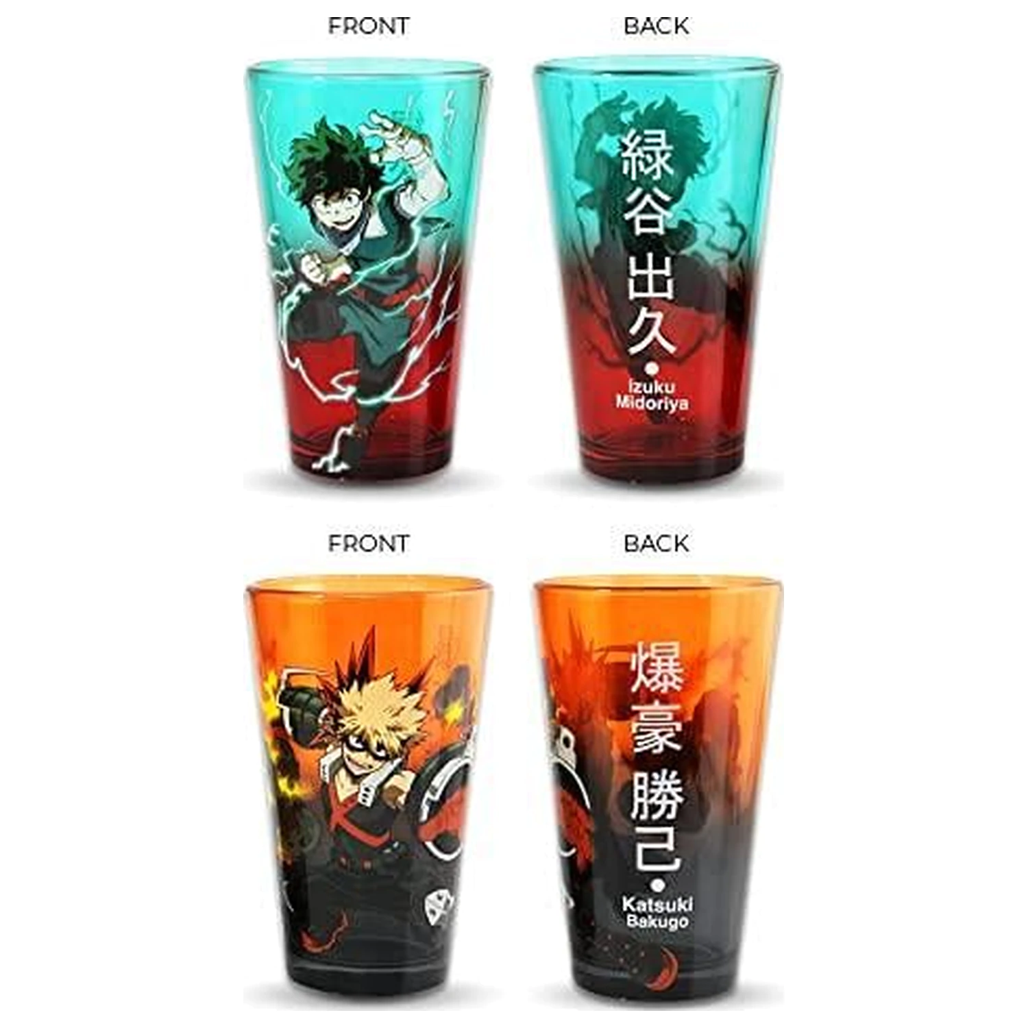 My Hero Academia Izuku & Bakugo Pack of 2 450ml glass product photo