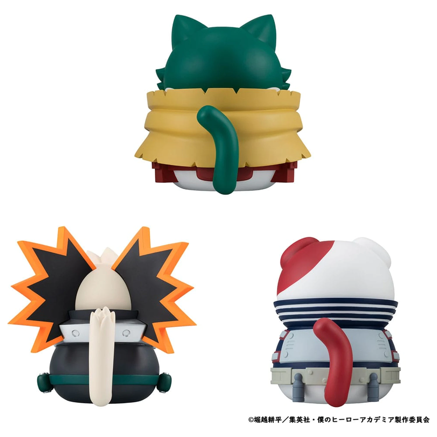 My Hero Academia Mega Cat Project Nyanto! The Big Heroaca Cats Series Trading Figure 3-Pack Izuku Midoriya & Katsuki Bakugo & Shoto Todoroki 12 cm     product photo