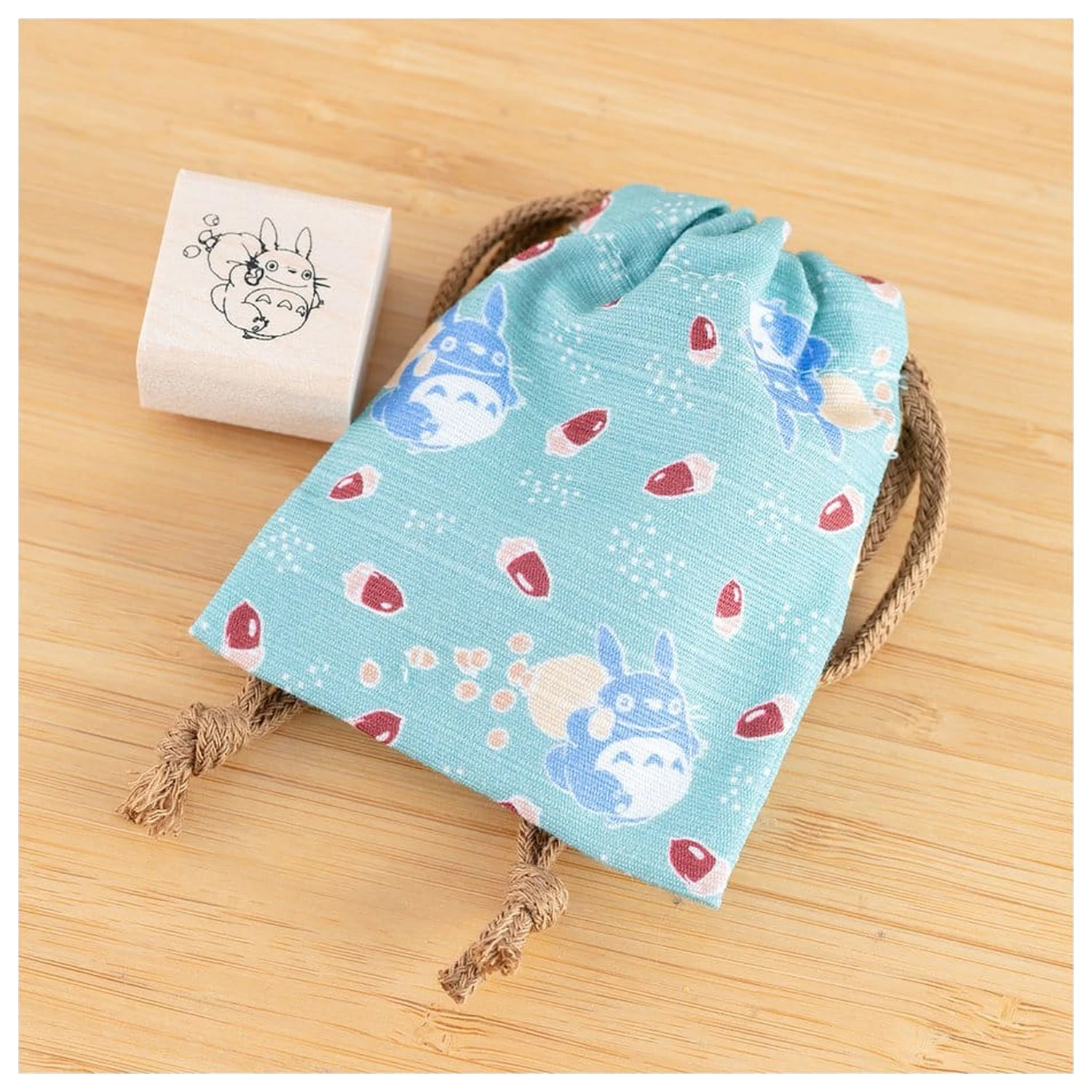 My Neighbor Totoro Stamp with Pouch Middle Totoro & Acorns product photo