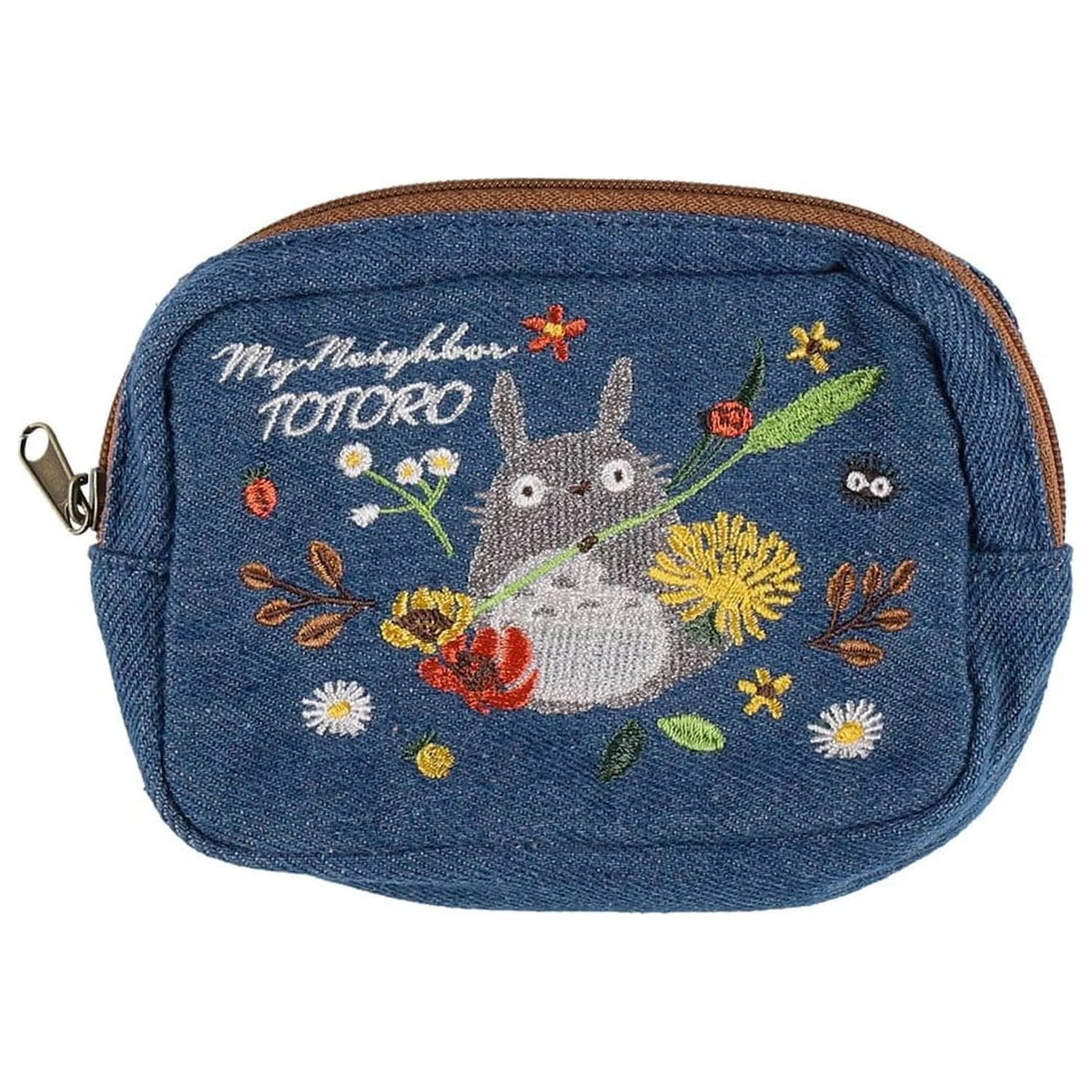 My Neighbor Totoro Denim Pouch Totoro & flower wreath product photo