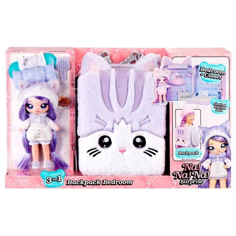 Na! Na! Na! Surprise Lilac Kitten mini backpack playset + doll product photo