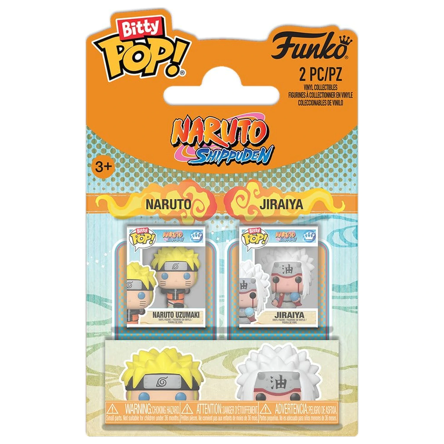 Naruto Bitty Funko POP! Vinyl Figures 2-Pack Naruto & Jiraiya 2 cm product photo