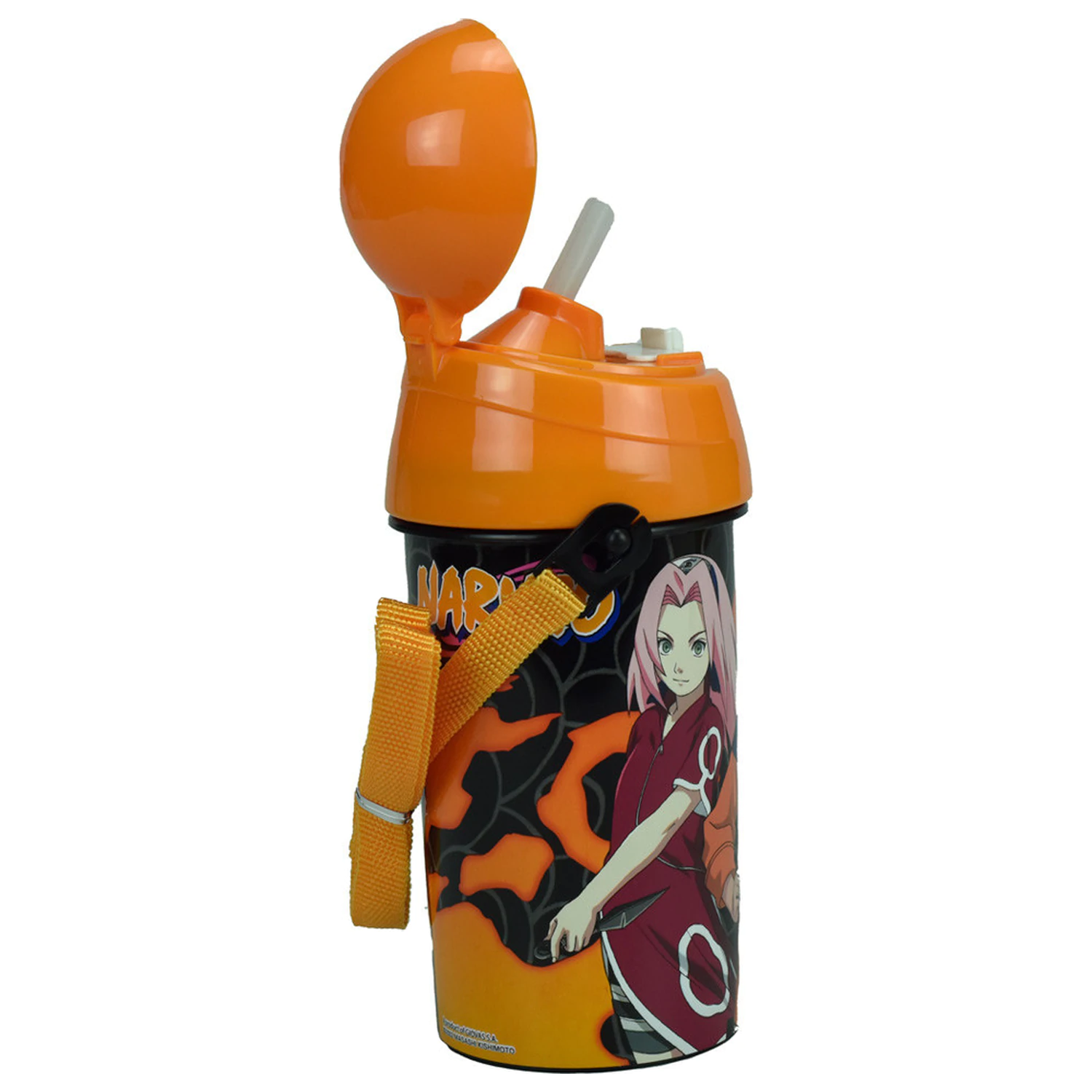 Naruto Fire plastic straw water bottle with hanger 500 ml product photo