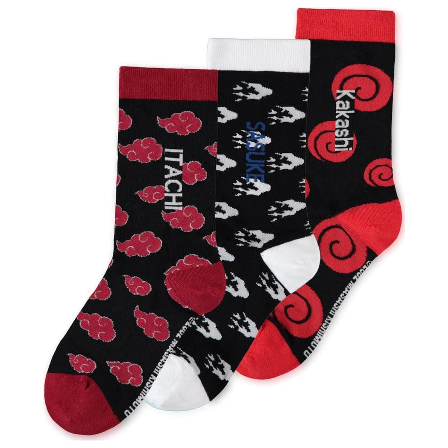 Naruto Socks Sasuke, Kakashi, Itachi 3-Pack 43-46 product photo