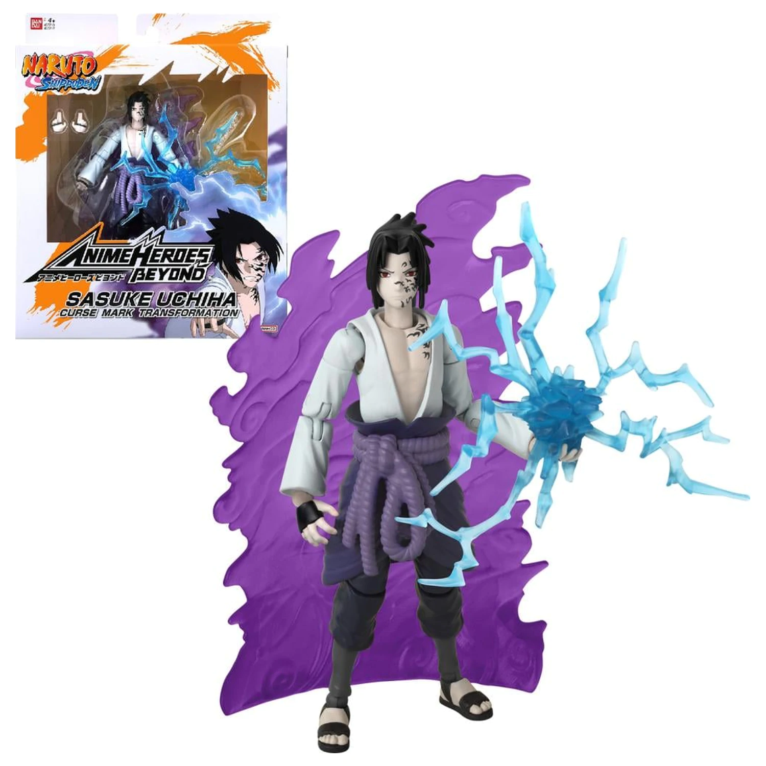 NARUTO Sasuke with transf. effect Figure Anime Heroes Beyond 17cm product photo