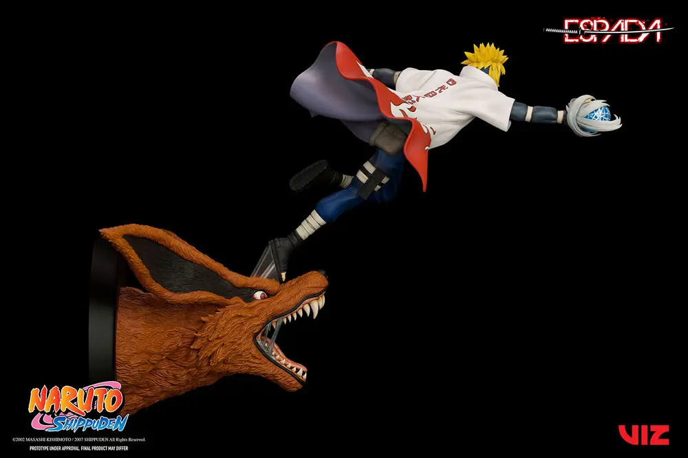 Naruto Shippuden PVC Statue 1/8 Minato Namikaze Vs Nine Tailed Fox 41 cm termékfotó