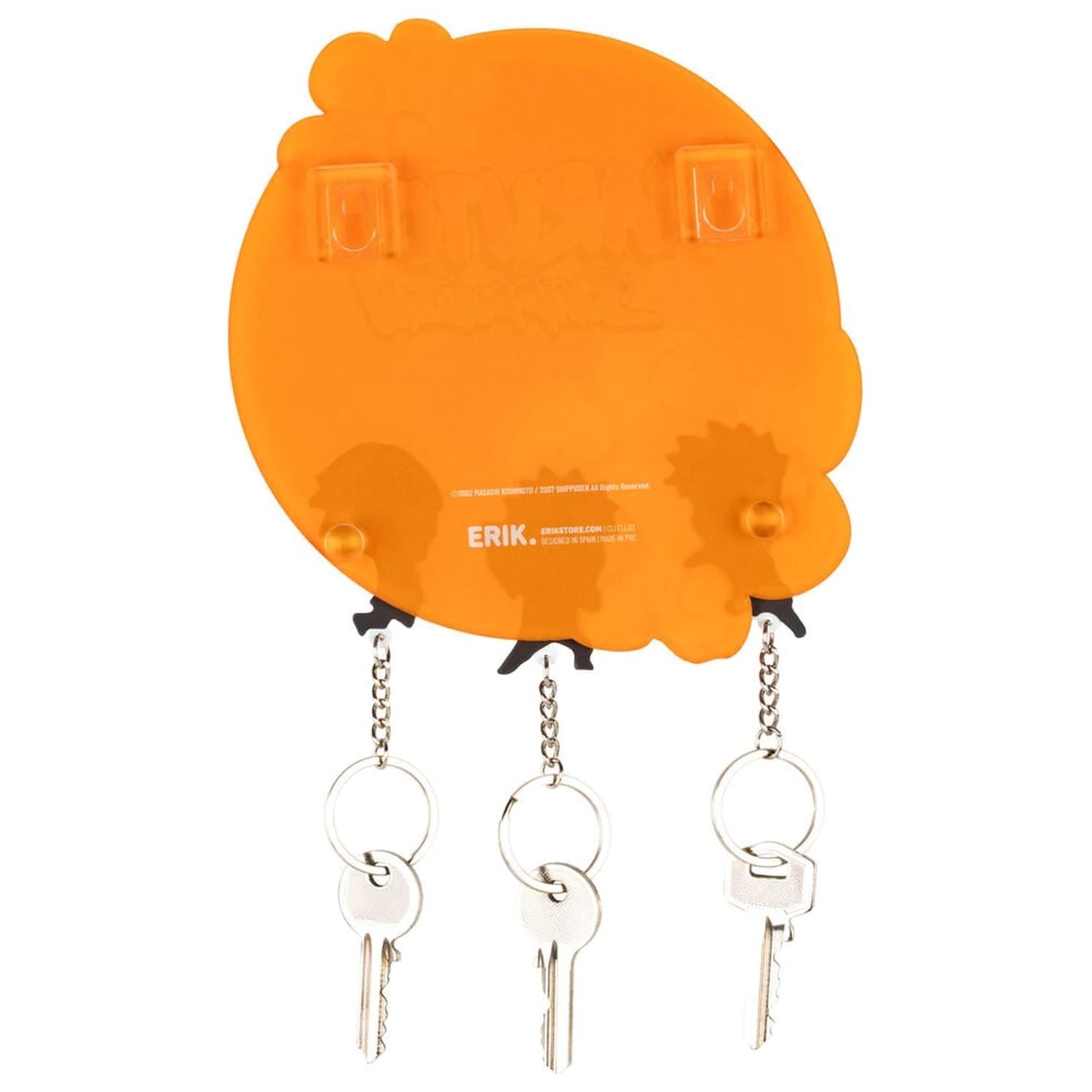 Naruto Shippuden wall key holder with 3 keychains product photo