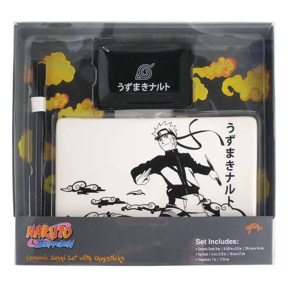 Naruto Shippuden Ceramic Sushi Set with Chopsticks Naruto product photo