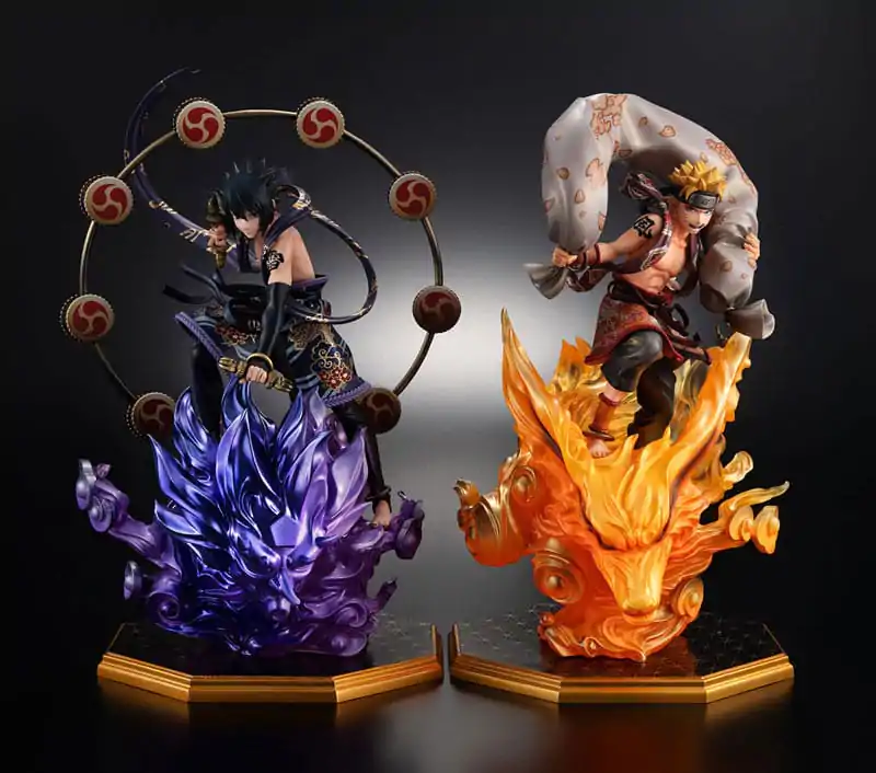 Naruto Shippuden Precious G.E.M. Series PVC Statues Naruto Uzumaki Wind God & Sasuke Uchiha Thunder God 28 cm termékfotó