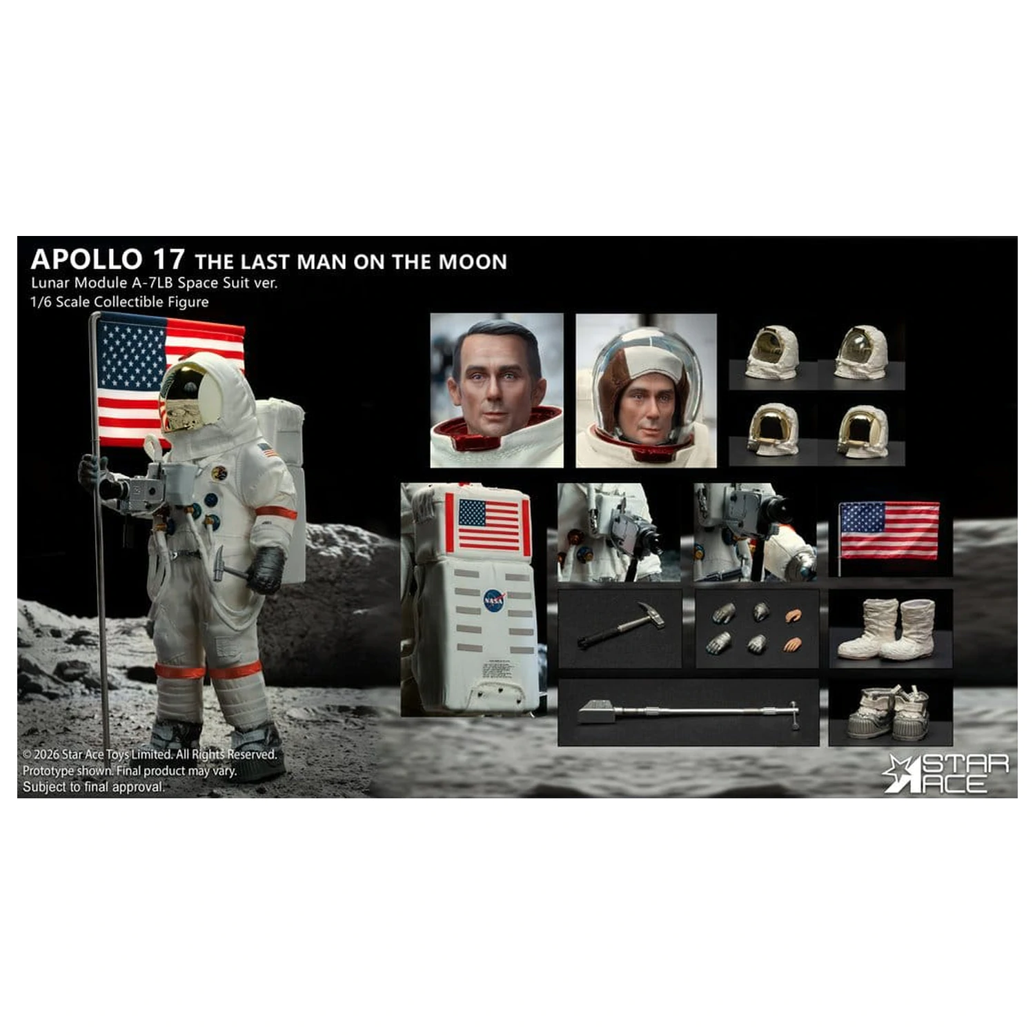 NASA Apollo 17 Action Figure 1/6 The Last Man on the Moon 30 cm  product photo