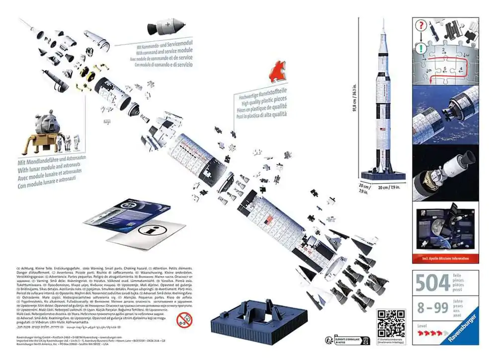 NASA 3D Puzzle Apollo Saturn V Rocket (504 Pieces) product photo