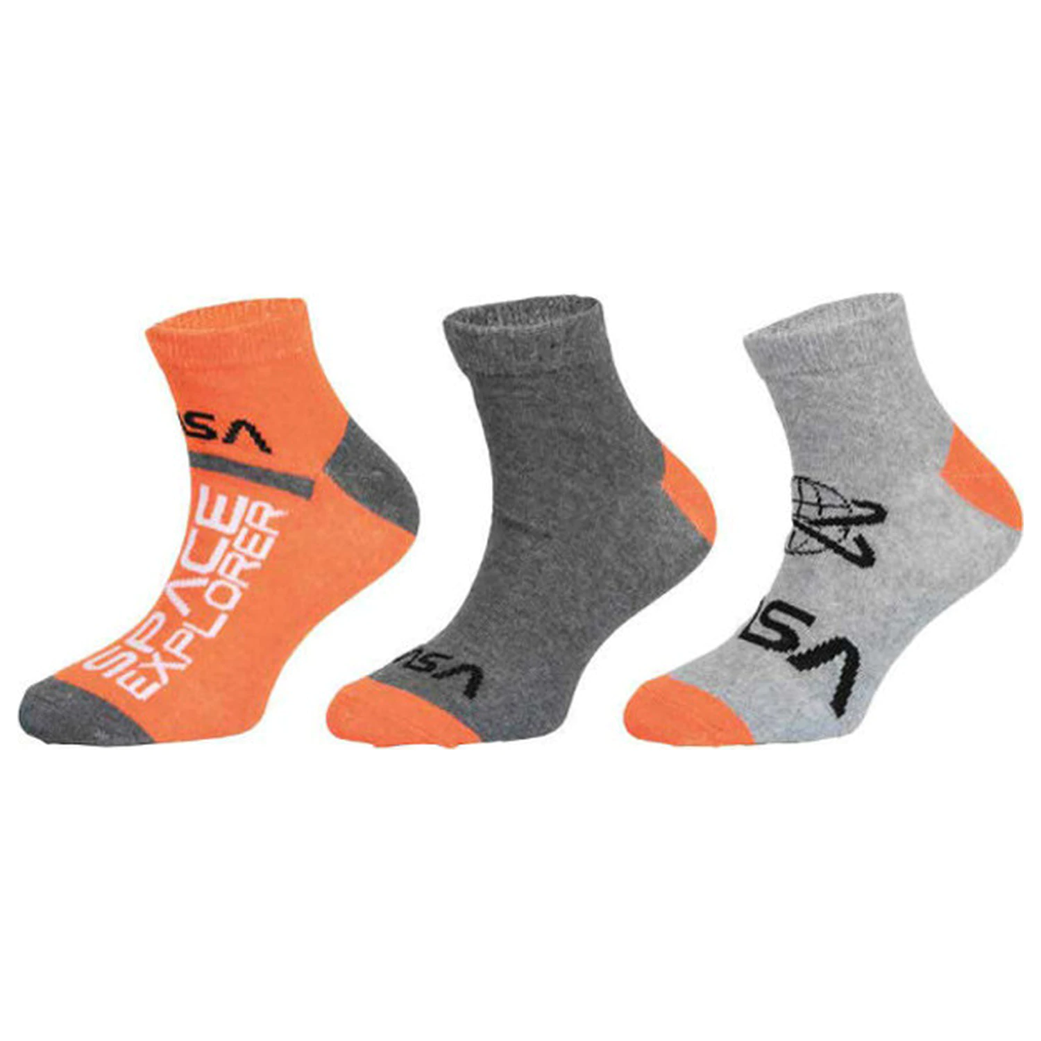 NASA Space Explorer Orange Kids Ankle Socks 31/34 product photo