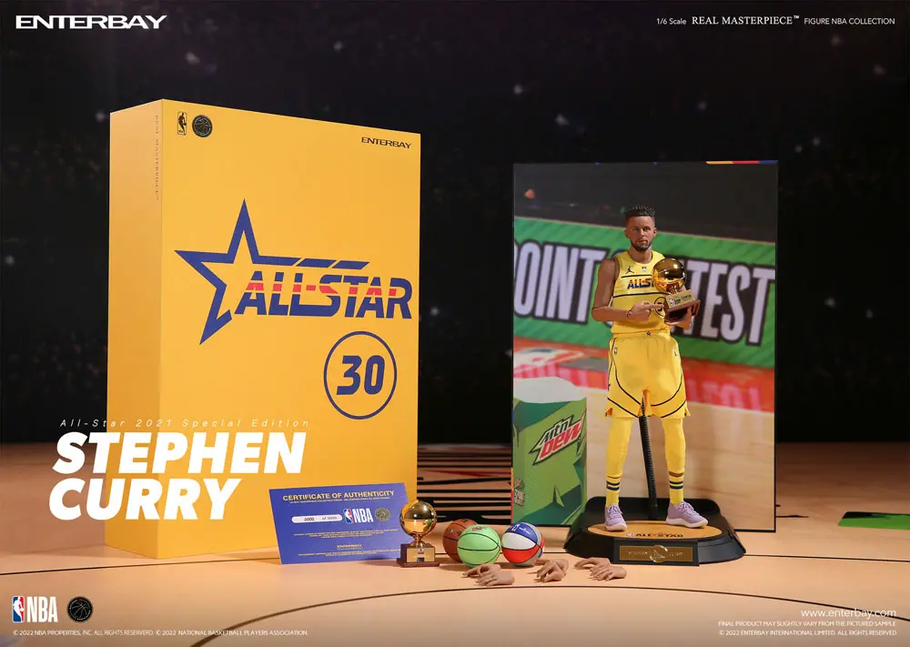 NBA Collection Real Masterpiece Action Figure 1/6 Stephen Curry All Star 2021 Special Edition 30 cm product photo