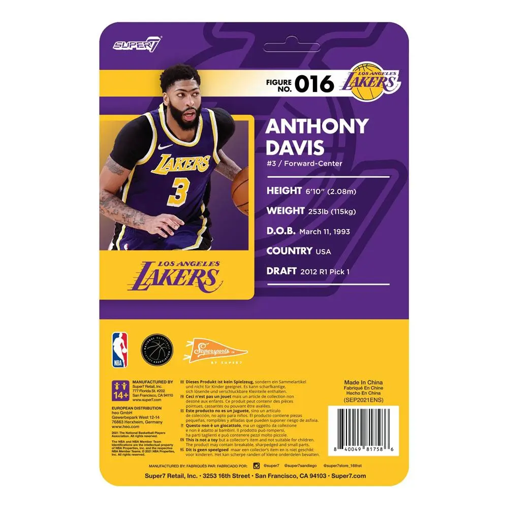 NBA ReAction Action Figure Wave 3 Anthony Davis (Lakers) [Purple Statement] 10 cm product photo