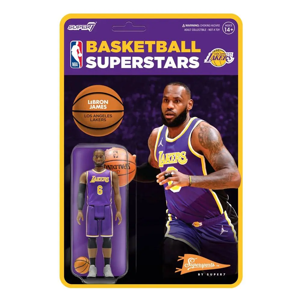NBA ReAction Action Figure Wave 3 LeBron James (Lakers) [Purple Statement] 10 cm product photo