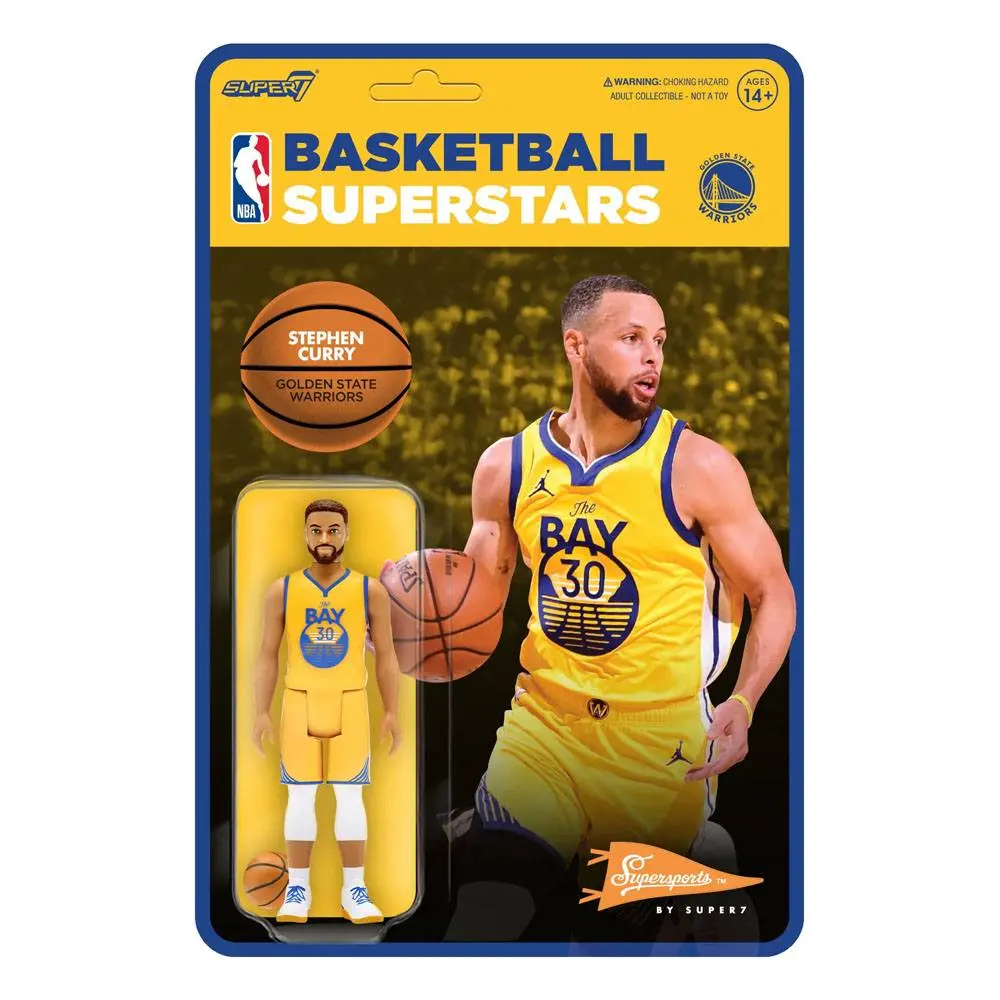 NBA ReAction Action Figure Wave 3 Steph Curry (Warriors) [Yellow Statement] 10 cm product photo