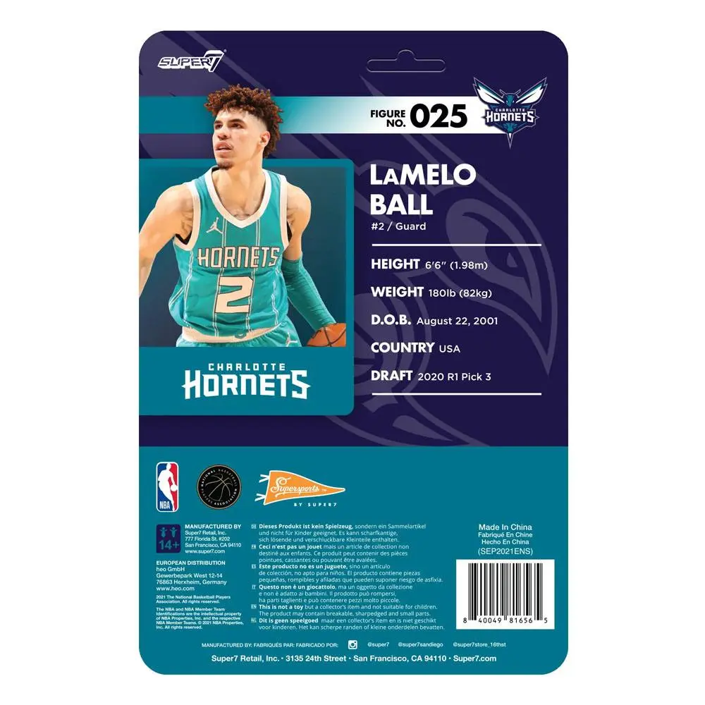 NBA ReAction Action Figure Wave 4 LaMelo Ball (Hornets) 10 cm product photo