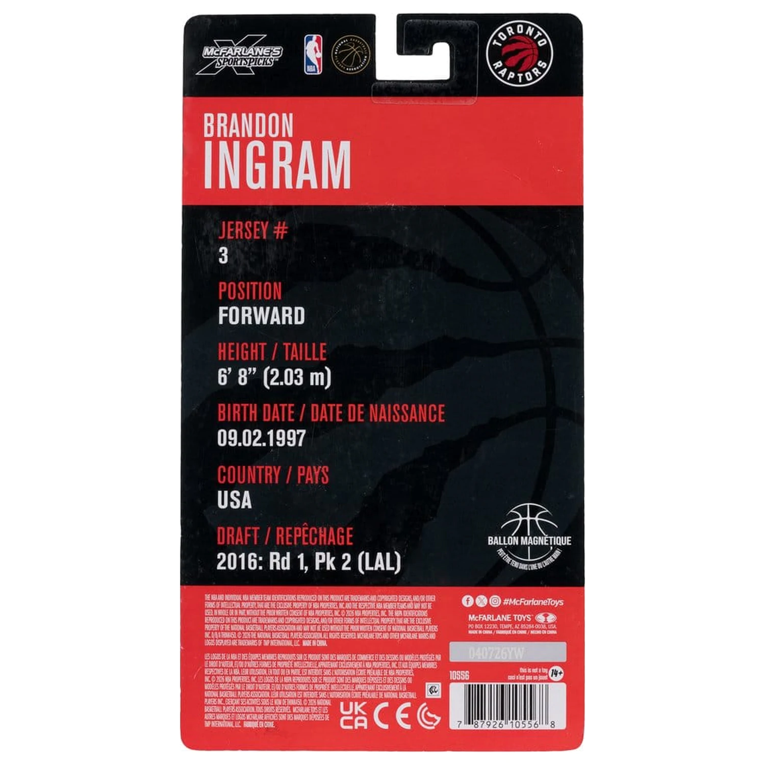 NBA SportsPicks Action Figure Brandon Ingram (Toronto Raptors) 16 cm product photo