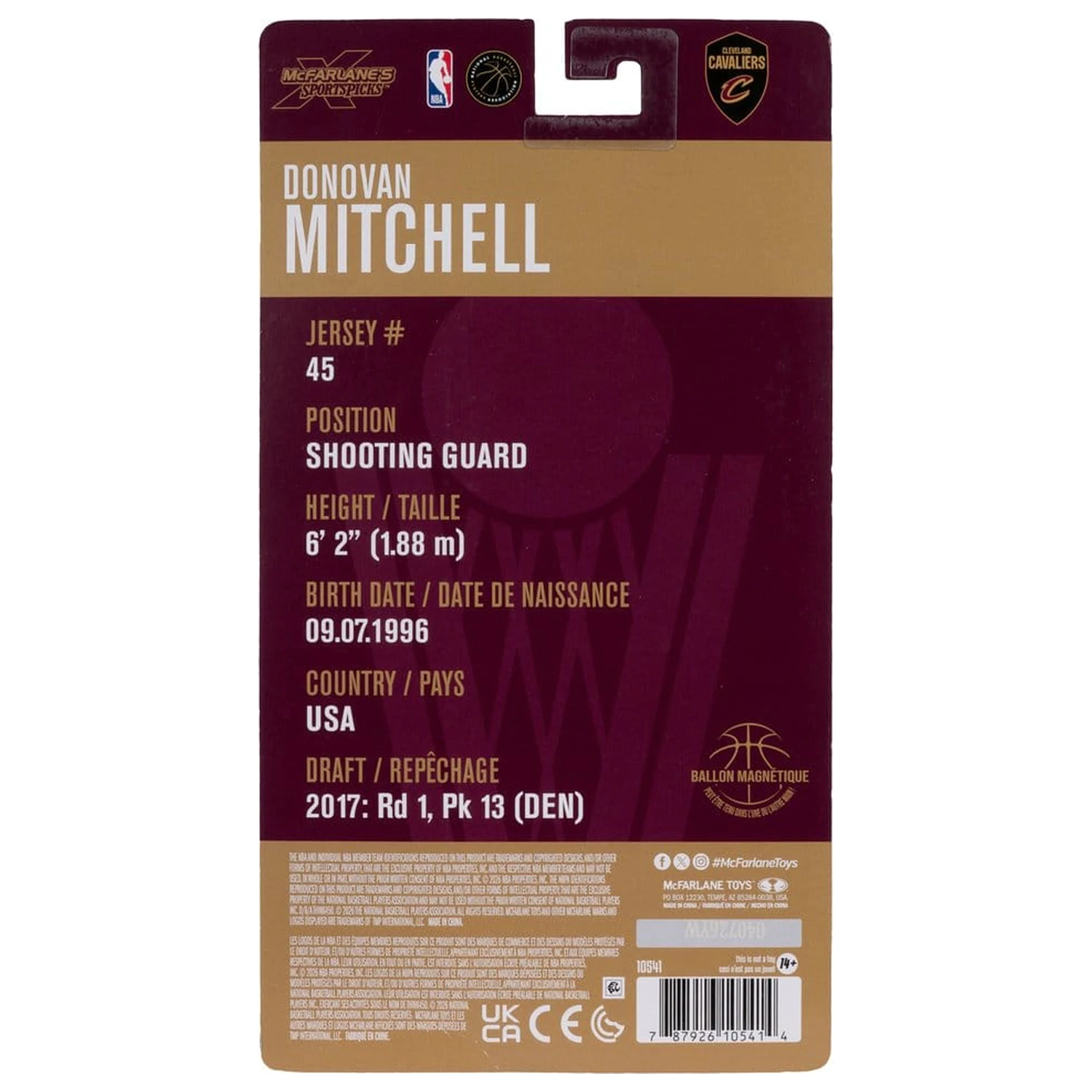 NBA SportsPicks Action Figure Donovan Mitchell (Cleveland Cavaliers) 15 cm product photo