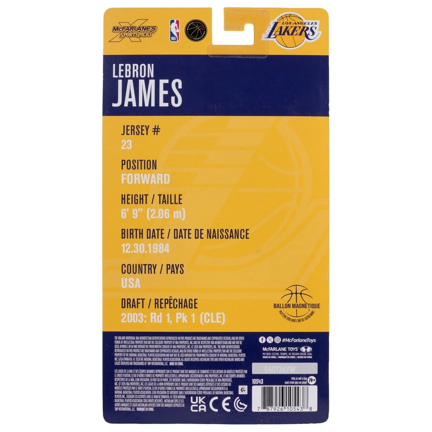 NBA SportsPicks Action Figure Lebron James (Los Angeles Lakers) 16 cm product photo