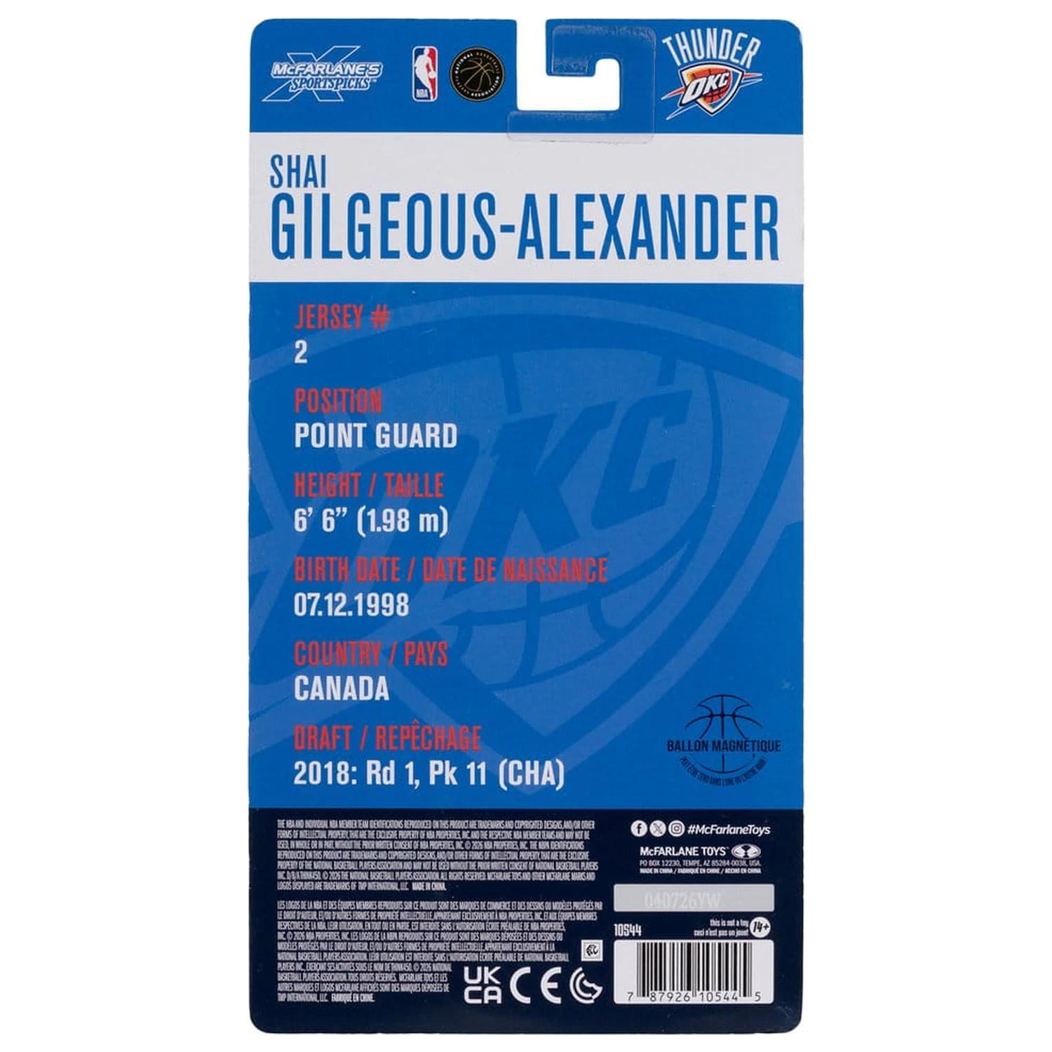 NBA SportsPicks Action Figure Shai Gilgeous-Alexander (Oklahoma City Thunder) 16 cm product photo