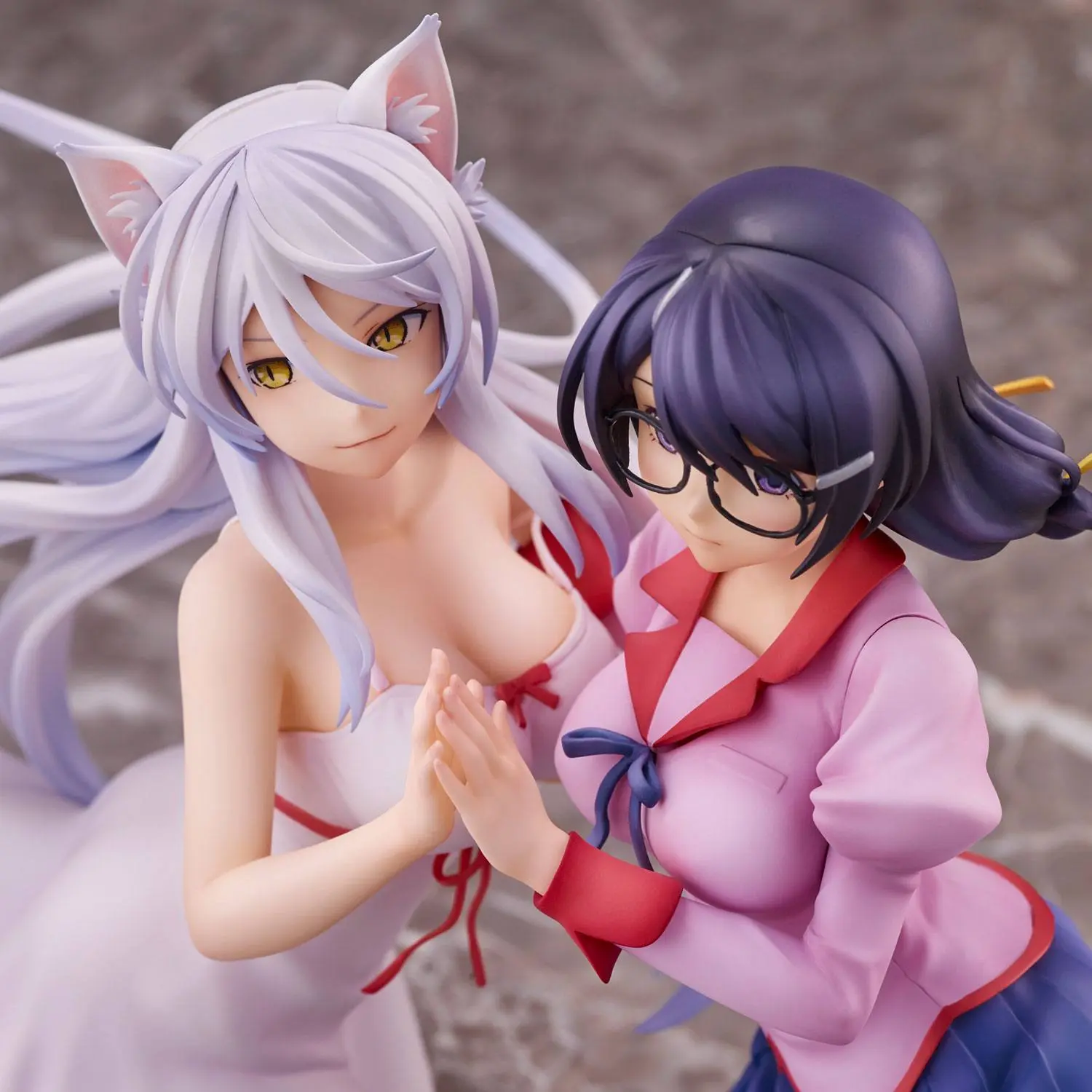 Nekomonogatari Monogatari Series PVC Statues Tsubasa Hanekawa Set 19 cm termékfotó